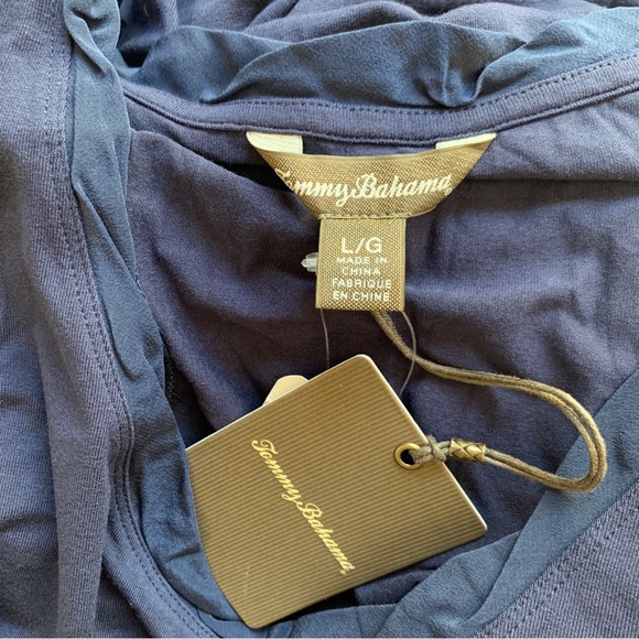 NWT Tommy Bahama navy blue twisted silk trim maxi dress - Picture 7 of 8